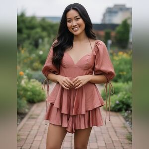 Shimmery Red Padded NWOT Rompsuit Size 2 by Sweet Pot